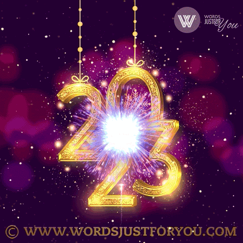 Happy New Year Gif 2023 Glitter Fireworks free download
