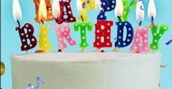 Animated Happy Birthday Cake with Candles Gif