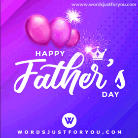 Happy Father's Day Gif download with Balloons and Fireworks