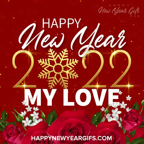 Happy New Year My Love GIF with roses