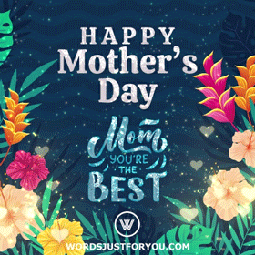 Best Mom Mothers Day Gif Card with Flowers