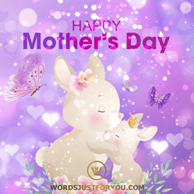 Cute Rabbits Mother's Day Card Gif