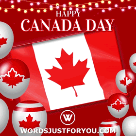 Animated Happy Canada Day Gif with balloons free download