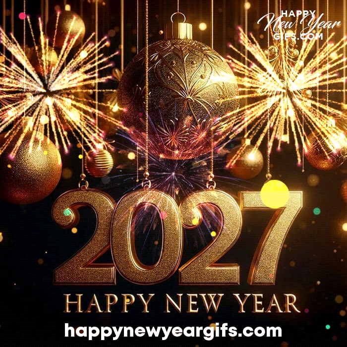 2027 Happy New Year Wishes GIF