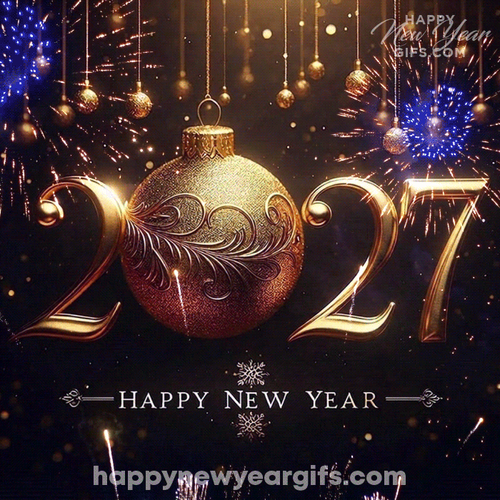 happynewyeargifs2027, happy new year gif, happy new year, 2027, new year gif 2027, new year wishes 2027, fireworks new year gif, Gold 2027 Happy New Year Gif