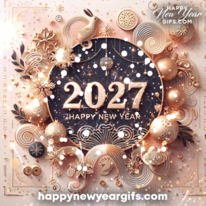 Happy New Year Greetings 2027 Gif, Happy New Year GIF, Happy New Year 2027 Wishes, 2027 GIF, Elegant Happy New Year Greetings Animated Gif, Happy New Year GIF 2027, happynewyeargifs2027, happy new year gif, happy new year, 2027, new year gif 2027, new year wishes 2027, fireworks new year gif, Gold 2027 Happy New Year Gif