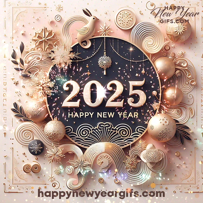Happy New Year Greetings 2025 Gif